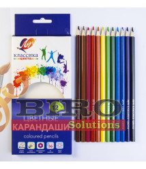 Creioane colorate 12 culori, din lemn, Klassika Луч